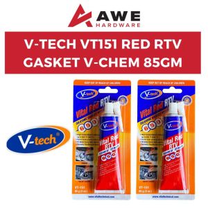 V-Tech Red RTV Gasket V-Chem VT151 85gm High Temperature Heavy Duty Cracking Seal Tampal Plate Bearing Damper Non Leak