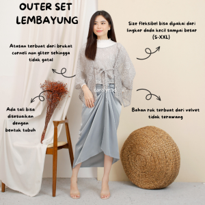 SET OUTER LEMBAYUNG SET KEBAYA MODERN TERBARU BRUKAT CORNELI VELVET MEWAH