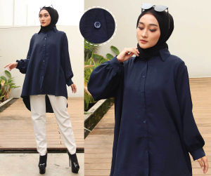 Tunik Muslim Wanita Lengan Panjang Busui Bahan Crinkle Premium Cocok untuk Acara Formal dan Santai