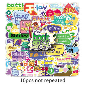 50PCS Original Chinese-English homophone funny funny graffiti stickers hand ledger notebook DIY personalized decorative waterproof stickers