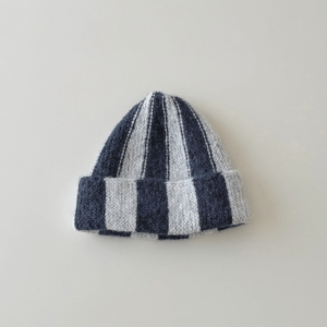 A7171 Striped Watermelon Striped Beanies Soft Contrasting Color Winter Knitted Beanies Lovely Thermal Patchwork Beanies for 2-7Y