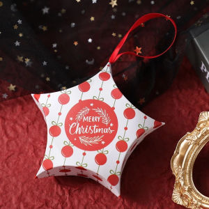 TC Kantong Karton Motif Natal Goodie Bag Christmas Season Bentuk Bintang R1195