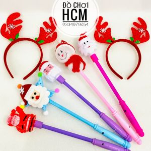 [NOEL VỀ] Cài tóc tuần lộc/ gậy ông già noel phát sáng/ gậy flash ngôi sao/ người tuyết phong cách giáng sinh cho bé