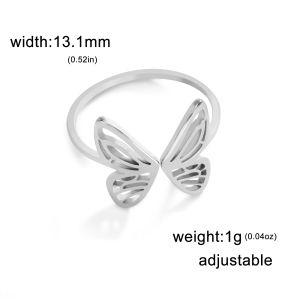 SKYRIM Butterfly Ring Opening Adjustable Couple Ring Titanium Stainless Steel Ring Jewelry