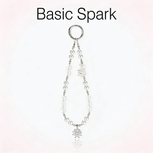 BasicSpark New Arrival Phone Strap White Bead Glass Short Charm Rotatable Phone Chain INS Style Wrist Pendant Crystal Bag Accessory