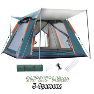 "SG SELLER" Outdoor Tent 6-8 Persons Camping Tent Family Tent Automatic Double-Layer Pop up Camping Tent foldable instant Tent Portable with Carry bag and moisture-proof pad