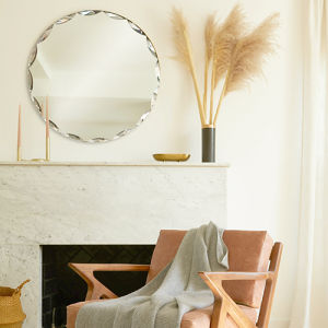 Irregular Mirror Laced Circle Kaca 60 x 60 bulat round mirror