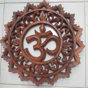 Kerajinan Ukiran kayu panil Bali 30cm Hiasan dekorasi dinding bali handmade