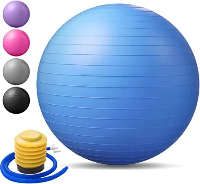 GYMPRO Exercise Ball (55cm-75cm)Yoga BallYoga Ball Chair Extra Thick Anti Burstfor Pilates Balance Stability WorkoutPregnancy Birthing and Physical Therapy(with Quick Pump)