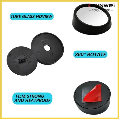 Konnwei 2 X Car 360° Blind Spot Mirror Adjustable Rear Side Wide Angle Round Convex Mirror Small Round Side Blindspot Rearview Parking Mirror