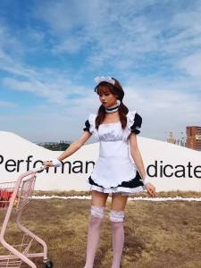 Yuan Zhi Kong Haruhi no Sora    Cute dome girl maid outfit lolita style cospaly Clothing   Black and white anime costumes