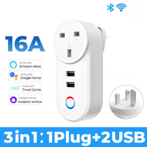 Wifi Smart USB Socket Us Plug 16A Outlet Adapter Charging Voice Timing Smart Life App Electrical For  Home Alexa