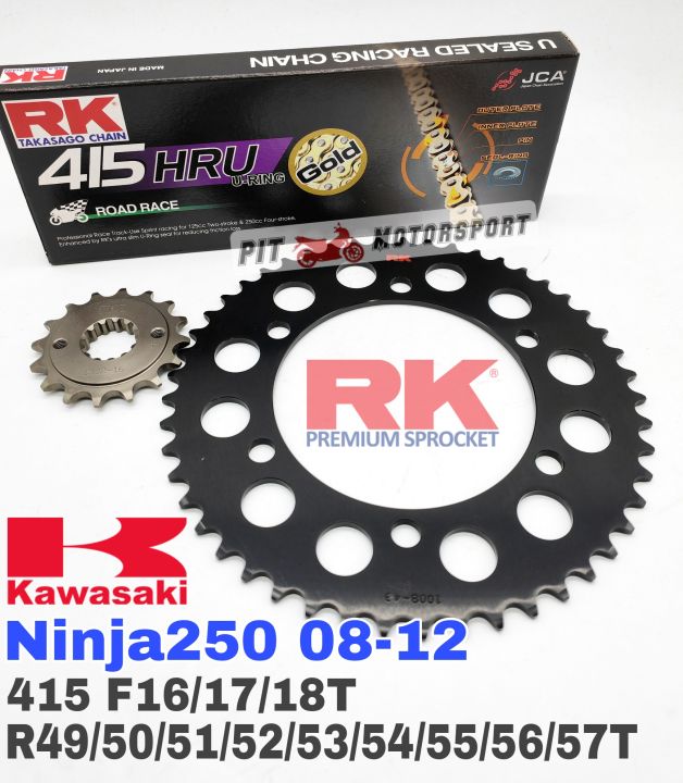 RK Sprocket Set Kawasaki Ninja 250 Z250 08-12 RK 415 HRU U-Ring