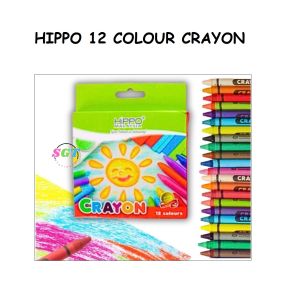 HIPPO 12 Colour Crayon Warna Krayon Non Toxic Acid free