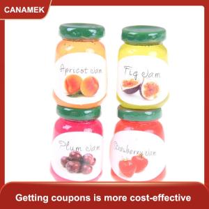 【CANAMEK 】 Dollhouse Miniatures 1:12 Accessories Jams Miniature Kitchen 4 Bottles Jams 0 0 0 0 0