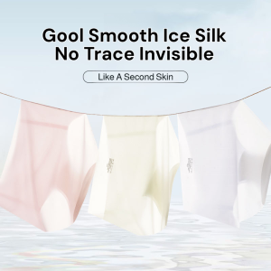 【SINGABRALETTE】Ice Silk Panties Set Mulberry Silk Crotch Mid Waist Plus Size Breathable Seamless Quick Dry Traceless ​​Underwear冰絲無痕涼感內褲