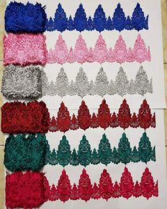 RENDA ROLL PINGGIRAN KEBAYA GAMIS BESAR LEBAR 16 CM CEMARA