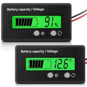 AKZDXE 1Pcs with Alarm Battery Gauge Front Setting and On/Off Button DC 12V 24V 36V 48V 60V 72V Battery Capacity Indicator Durable Plastic Voltage Meter