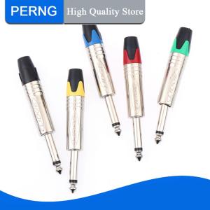 [PERNG] Tehe ปลั๊กต่อเสียง6.35มม. แจ็คช่องเสียบแจ็คตัวเชื่อมไมโครโฟนประกอบแบบโมโนพร้อมฟังก์ชั่นปิดเสียง