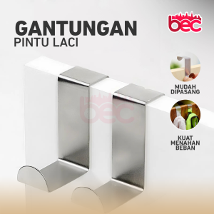[BEC] Gantungan Pintu Laci | Gantungan Barang di Pintu | Sekat Tanpa Paku | Gantungan Pintu Stainless Hook