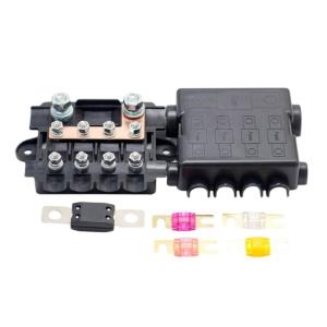Heavy Duty Power Distribution Fuses Holder 4+1 Way Safety Bolt Type Fuse Box for High and Medium Circuits Enduring