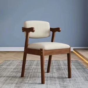 MUSISEN Solid wood Study chair Dining chair Arm chair Wood Chair Nordic Backrest chair Kitchen home leisure chair 餐椅