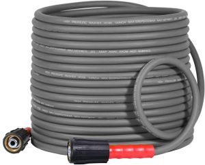 YAMATIC Super Flexible Pressure Washer Hose 1/4" Kink Resistant Power Washer Hose Replacement for Flexzilla Uberflex Ryobi Genarac Troy Bilt Leak-Free M22 Fittings 3200 PSI Grey