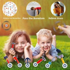 IPIE2 20Pcs Set ค้อนจำลอง ของเล่นไจโรที่ปลายนิ้ว ดีไซน์สร้างสรรค์ รูปทรงเครื่องมือ จอยิปโปขนาดเล็ก ขนาดมินิ รูปลักษณ์ของไขควง ของเล่นหมุนมือ โรงเรียนอนุบาล