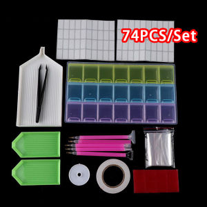 74Pcs/Set DIY Diamond Painting Tool 5D Mosaic Painting Pen Tray Pen Glue Sewing Accessories Set