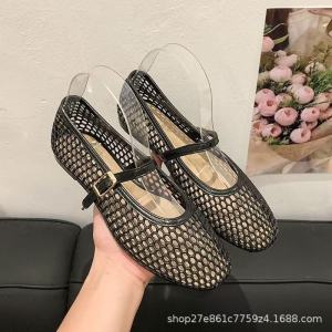 Free Shipping Crystal Shoe Mesh Sandals For Women Featuring A Hollow Breathable Design Shallow Opening And Suitable For Beach Wear Jelly Sandals
