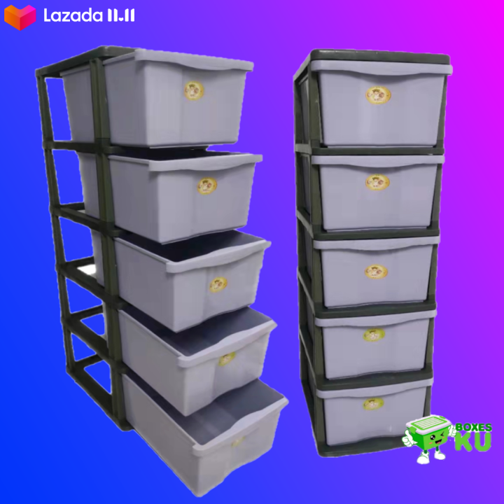TOP SALES HEAVY DUTY 5 TIER PLASTIC DRAWER / 130CM / BIG AND STRONG