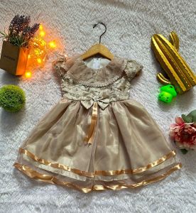 Gaun Pesta Anak Perempuan Bordir Elegan - Baju Ulang Tahun Kain Organza Motif Floral