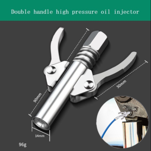Double Handle Locking Pliers High Pressure Grease Nipple Gear Nozzle Pliers Coupler Heavy-Duty original locking grease coupler Quick Lock and Release Stainless Steel NPTI/8 Leak-Free Grease Tool Tip Grease goes in + 30cm Hose Set