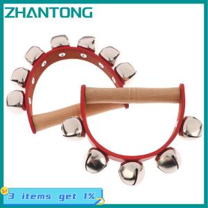 ZHANTONG Handbell Hand Bells With 5pcs 7pcs Jingle Bells Wood Handle Musical Instrument Bell Toy Gift For School Music Class Home Daycare