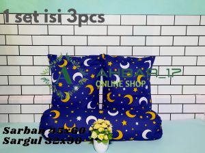 1SET ISI 3PCS "SARUNG BANTAL 2 & SARUNG GULING 1" MOTIF BULAN BINTANG MURAH BERKUALITAS /SARUNG BANTAL HOTEL / SARUNG BANTAL TERBARU/ SARUNG BANTAL/ TEDDY BEAR/ KEROPPY/ BOLA/ ANAK-ANAK/DEWASA/HOMMADE/POLIMICRO/EMILY/DIANDRA/HELLO KITTY/ DORAEMON/ BONEKA