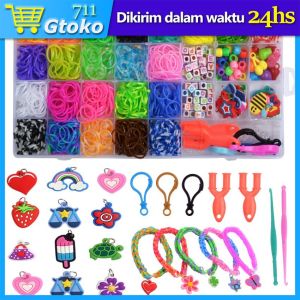 1500 pcs Karet Gelang Loom Bands Diy Mainan/ Gelang Karet Warna Warni Tali Karet Loom Band Mainan Kerajinan Anak