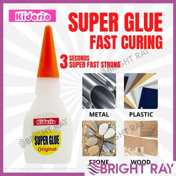 KIDARIO Super Glue Gam Gajah Gam Kuat 3 Seconds Curing Metal Plastic Paper Gam Pelekat Kuat