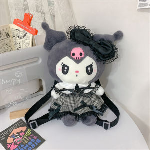 Sanrio Kuromi mymelody Backpack for Women Student Cartoon cute plush Large Capacity Fashion Personality Female Bags