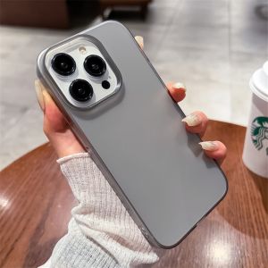 [JLK] 0.5mm Ultra Thin Matte Clear MagSafe Phone Case For iPhone 15 14 12 13 Pro Max 15 Plus Slim Solid Color Translucent PC Shockproof Mag-netic Hard Cover