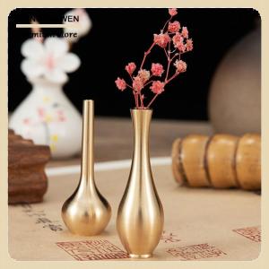 [COD] Mini Pure copper vase decor living room Antique vase unique flower vase