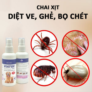 Chai Bọ Chét Chó Mèo Xịt Ve Rận VIATO 100ml Chính Hãng Xịt - Loại Bỏ Bọ Chét Trứng Ấu Trùng - Dịu Nhẹ An Toàn Cho Da