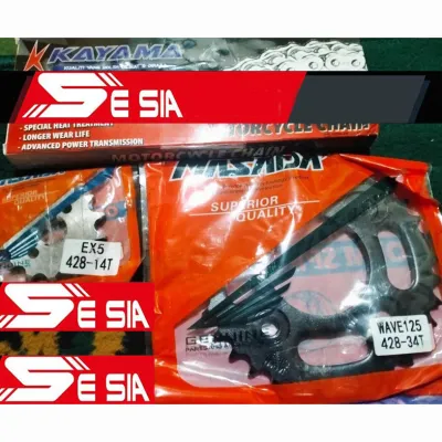 Wave100R/110/125/Dream110/Dash/Alpha/Future Sprocket & Chain Set 428H-120L 14/15T (29T-42T)