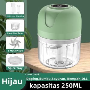 Mini Chopper Blender 250ML Portable Gilingan Mini Bumbu dan Daging dengan USB Mini Chopper Blender