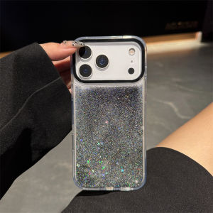 Silver Gold Dynamic Quicksand Liquid Cover for iPhone 17 16 Pro Max Phone Cases Women Glitter Moving Sand Hard Transparent Shell