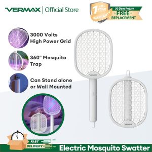Vermax Electric Mosquito Swatter Rechargeable Lamok Killer Foldable Mosquito Killer Racket