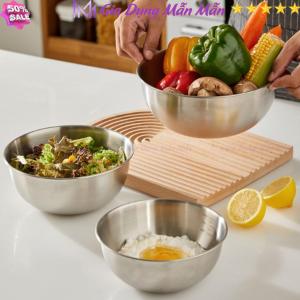 SKU116 - Combo 3 Chậu Trộn inox 304 có vạch chia Trộn Salad Uớp Thịt Trộn Bột Làm Bánh