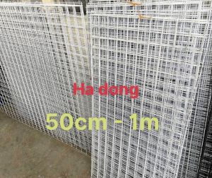 ( 50 x 100cm x ô rộng 5cm - sợi sắt 3.5 ly) Tấm lưới sắt đan treo phụ kiện màu trắng sữa