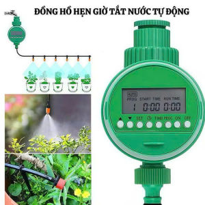 Đồng hồ hẹn giờ tắt mở nước tự động xài pin 15 AA dụng cụ tưới cây phun sương thông minh