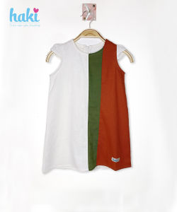 Váy bé gái linen suông chữ A phối kẻ sọc các size từ 3-8 khoảng 10 đến 25kg Đầm mùa hè cho bé gái vải Linen cao cấp xuất khẩu HAKI HK508 đầm bé gái đầm xinh cho bé gái