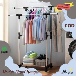 READY STOK ! DOUBLE STAND HANGER DAISY DOUBLE POOL/ GANTUNGAN SERBAGUNA/ PORTABLE/ UNIK/ GANTUNGAN PAKAIAN/ HANDUK/ KAIN/ RAK SEPATU SHENAR